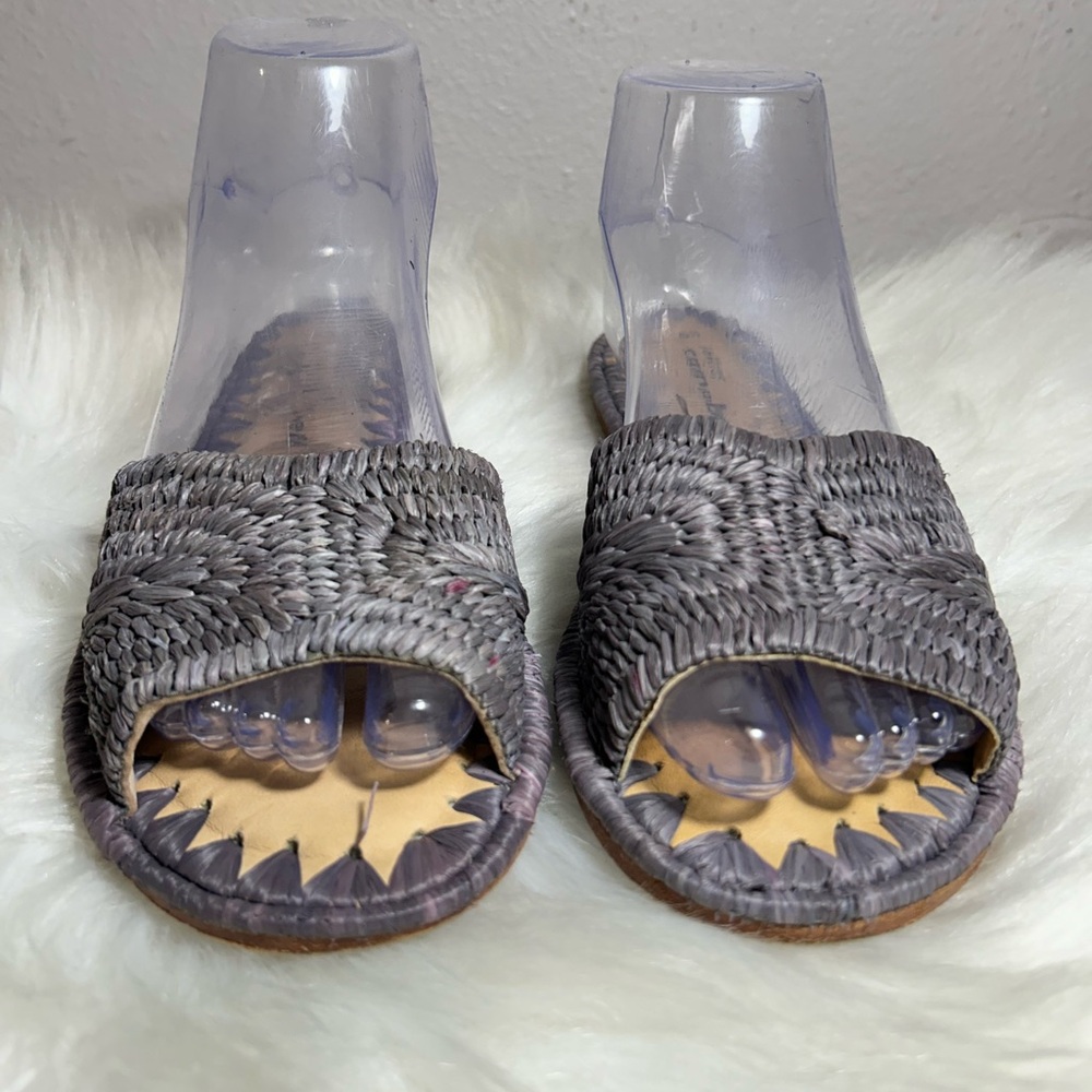 JEFFREY CAMPBELL Dana Raffia Slide Sandals Purple Size 6.5 - Picture 5 of 8